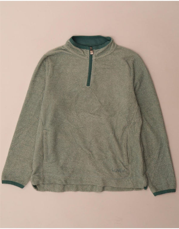Weird Fish Sweat-shirt à col zippé pour femme UK 14 Grand Vert Polyester