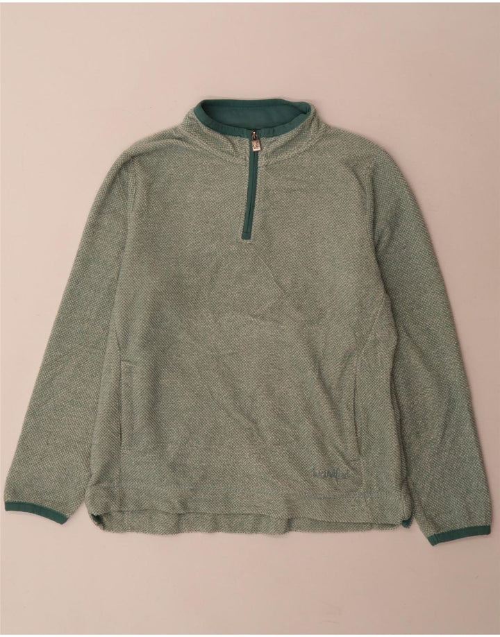 Weird Fish Sweat-shirt à col zippé pour femme UK 14 Grand Vert Polyester