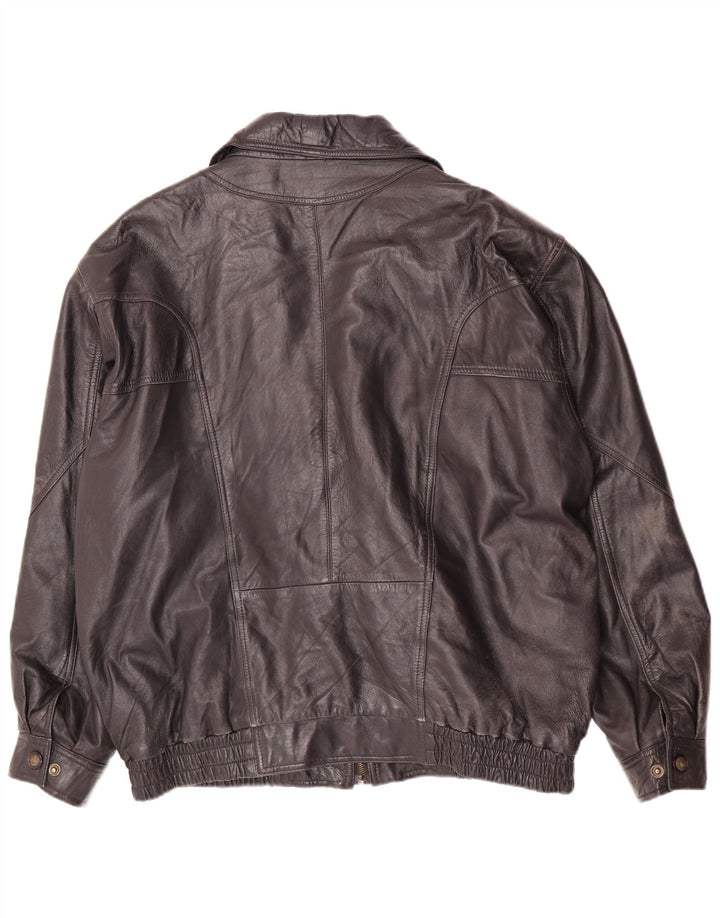 Morena Veste en cuir pour homme UK 44 2XL Bleu marine Biker
