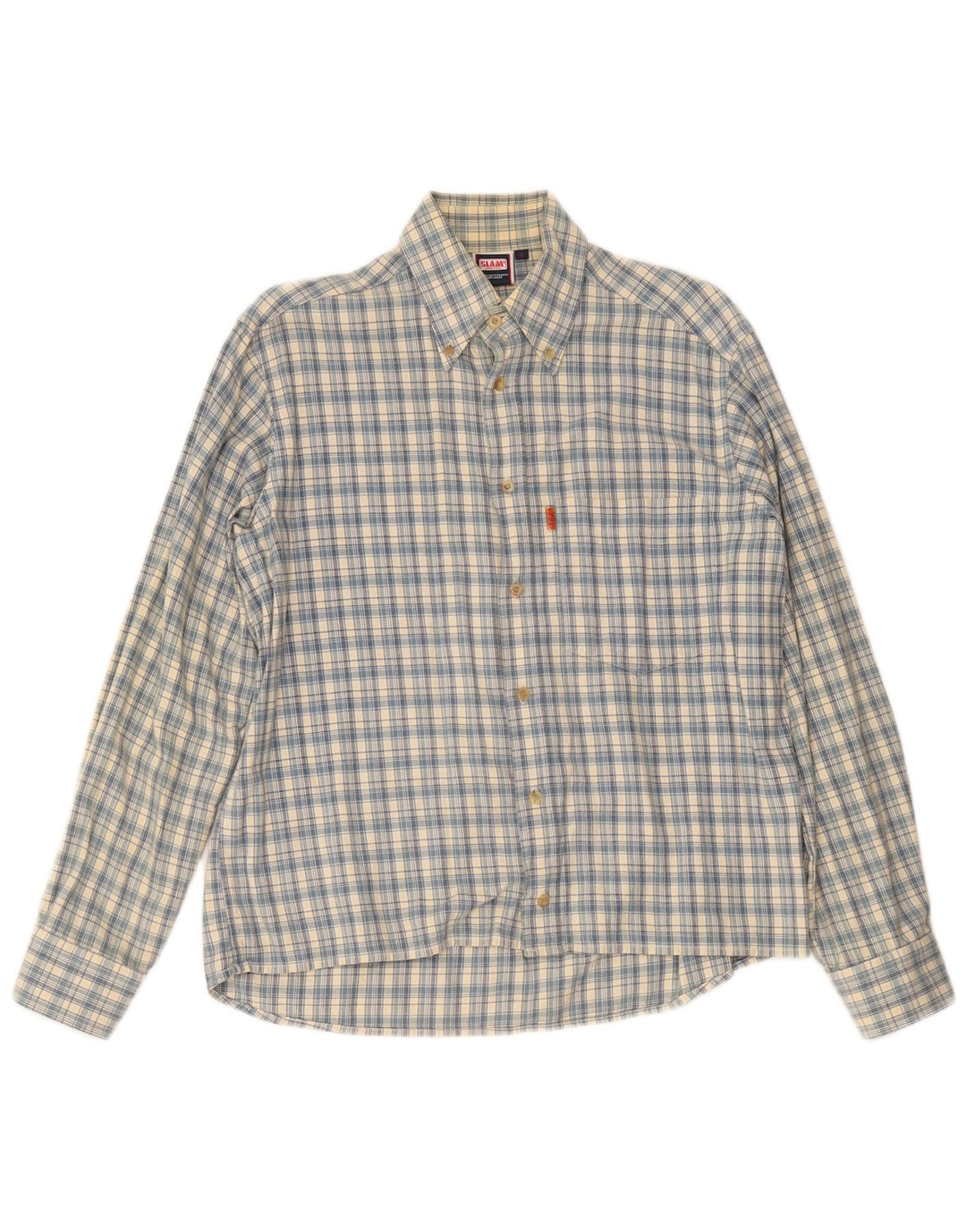 Slam Chemise Homme Petit Carreau Bleu Coton