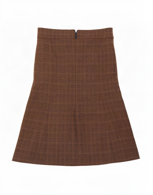 East Jupe trapèze pour femme UK 12 Medium W30 Marron Plaid Polyester