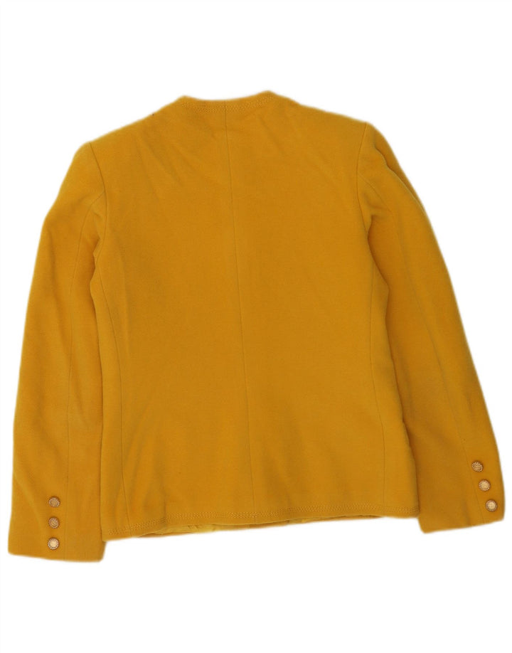vintage Femme 4 Bouton Blazer Veste UK 10 Petit Jaune