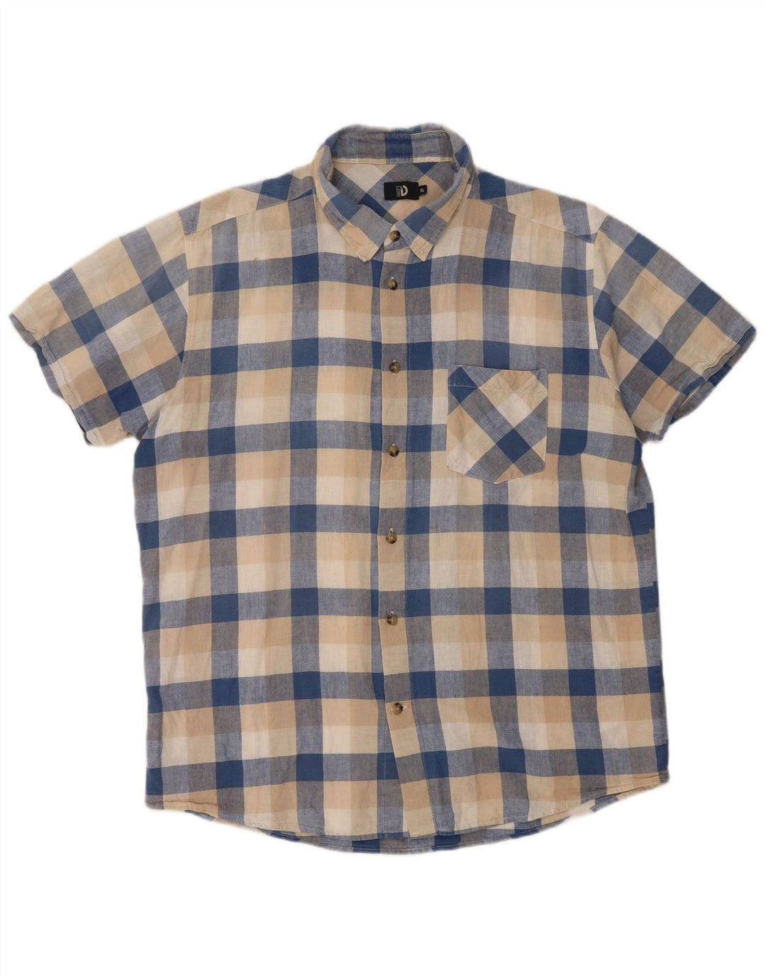 Dack's Chemise à manches courtes pour homme XL en lin vichy beige