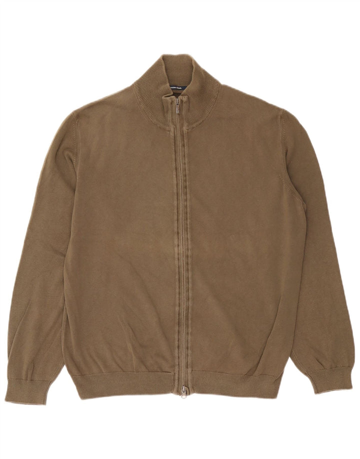 Massimo Dutti Cardigan Homme Pull Large Kaki Coton