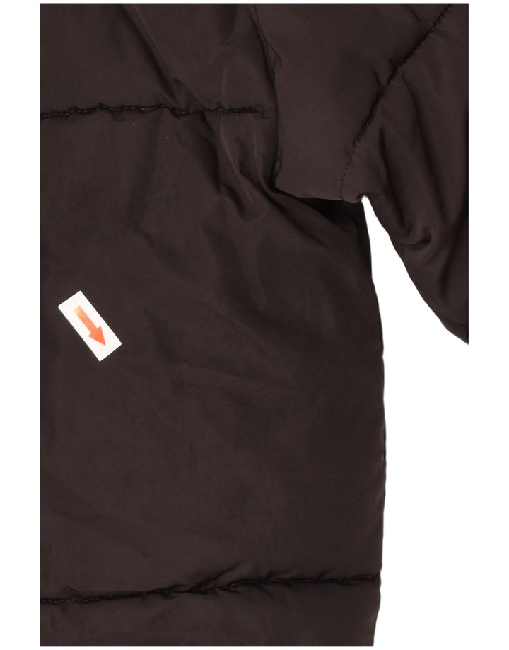 Zara Veste matelassée à capuche pour femme UK 42 XL Noir Polyester