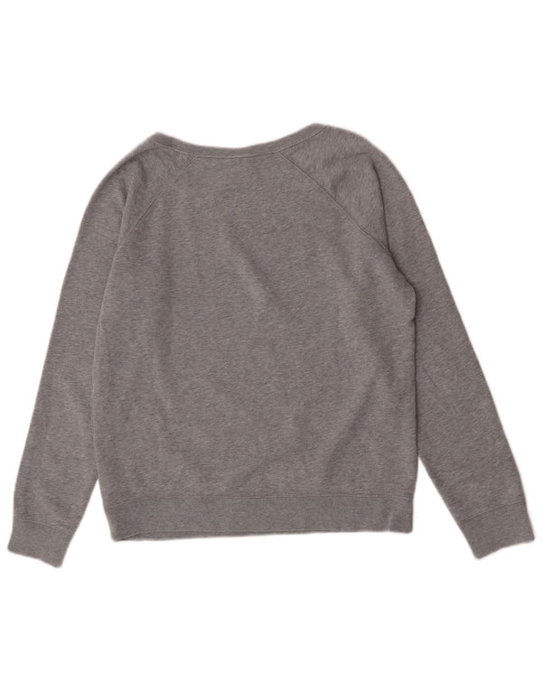 Nike Femme Graphic Loose Fit Sweatshirt Jumper UK 14 Gris Moyen Coton