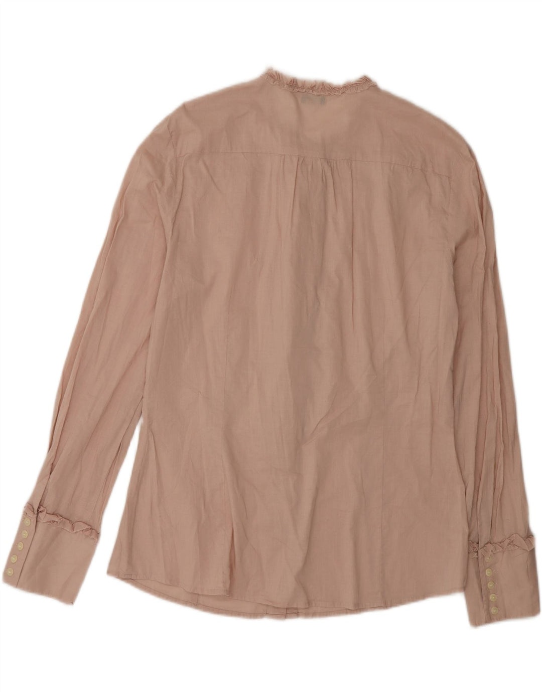 Benetton Chemisier à volants sur le devant pour femme UK 14 Large Rose