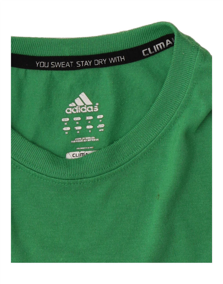 ADIDAS Mens Climalite T-Shirt Top Medium Green Polyester Vintage Adidas and Second-Hand Adidas from Messina Hembry 