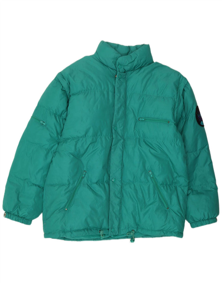 veste rembourrée homme vintage UK 38 Nylon vert moyen