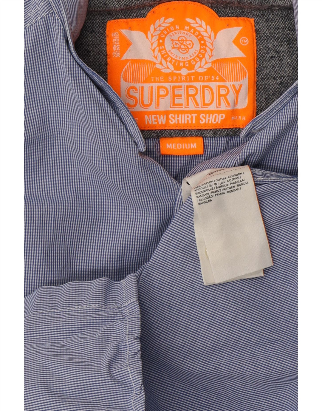 SUPERDRY Chemise Homme Bleu Moyen à Fines Rayures en Coton