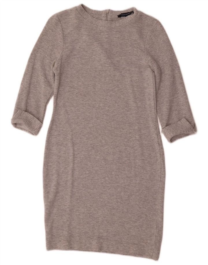 French Connection Robe fourreau à manches 3/4 pour femme UK 42 Gris moyen Viscose