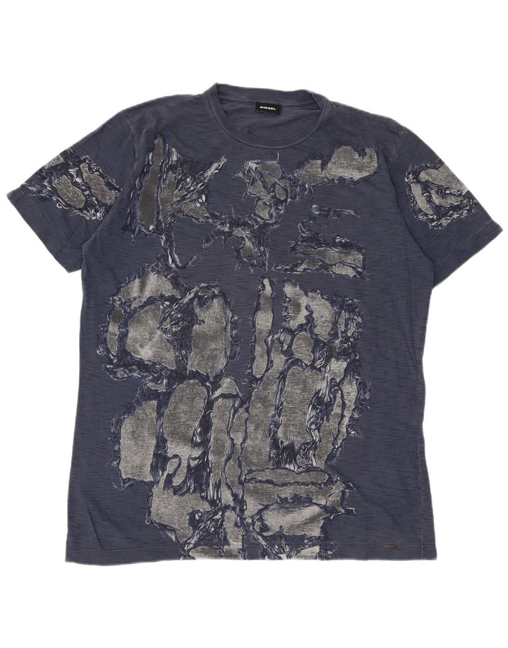 Diesel T-Shirt Graphique Homme Bleu Marine Moyen