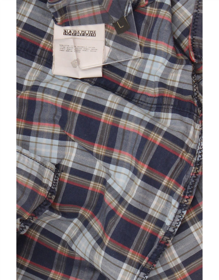 Napapijri Chemise Homme Grand Carreau Bleu Coton