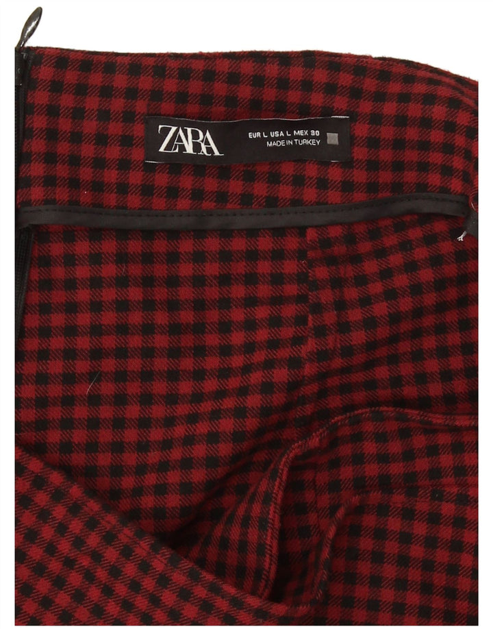 Zara Short décontracté pour femme Large W30 L3 Vichy rouge