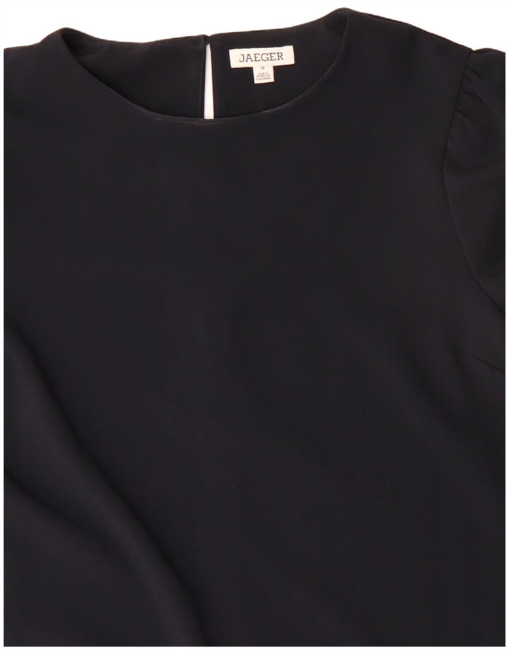 JAEGER Robe droite à manches longues pour femme UK 18 XL Bleu marine Polyester