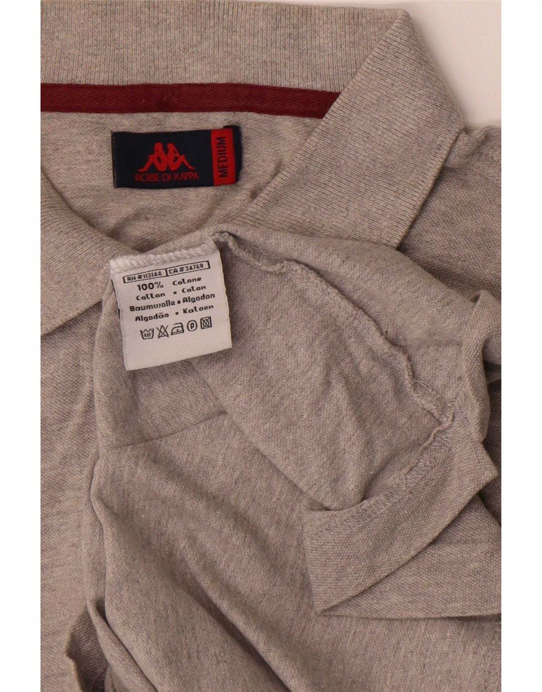 Kappa Polo Homme Gris Moyen Moucheté Coton
