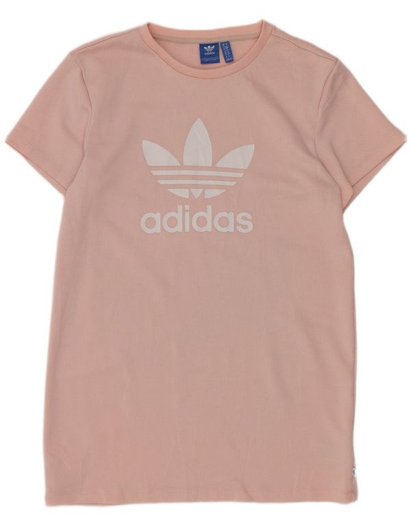 Adidas Robe t-shirt graphique coupe ample pour femme UK 10 Petit Rose Sports