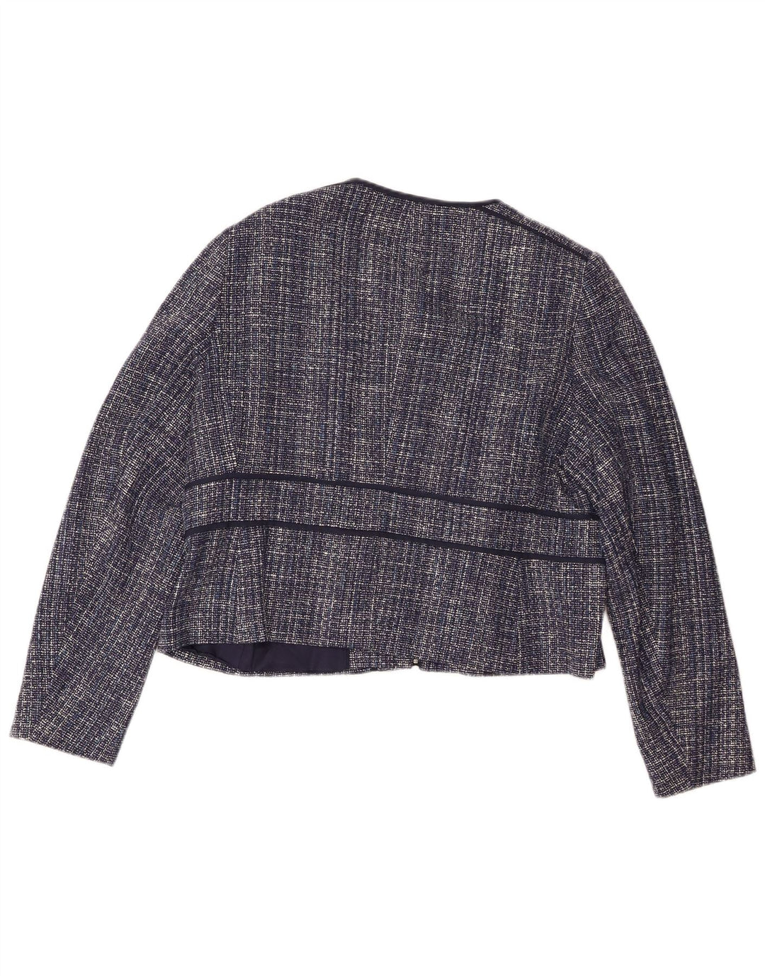 Hobbs Veste Blazer Courte Femme UK 18 XL Bleu Marine Moucheté