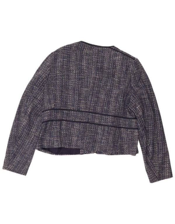 Hobbs Veste Blazer Courte Femme UK 18 XL Bleu Marine Moucheté