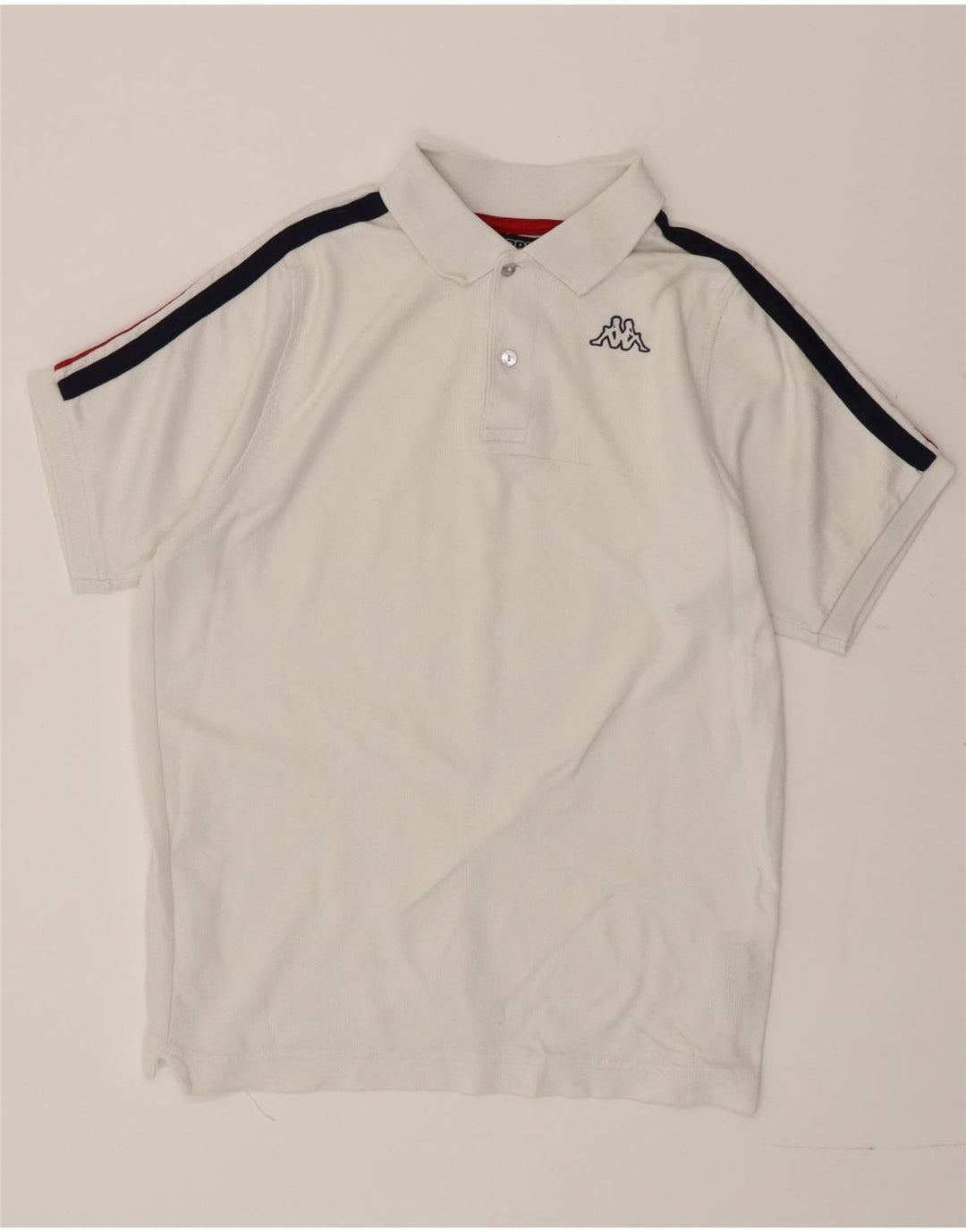 Kappa Polo Homme Petit Blanc Colorblock Coton