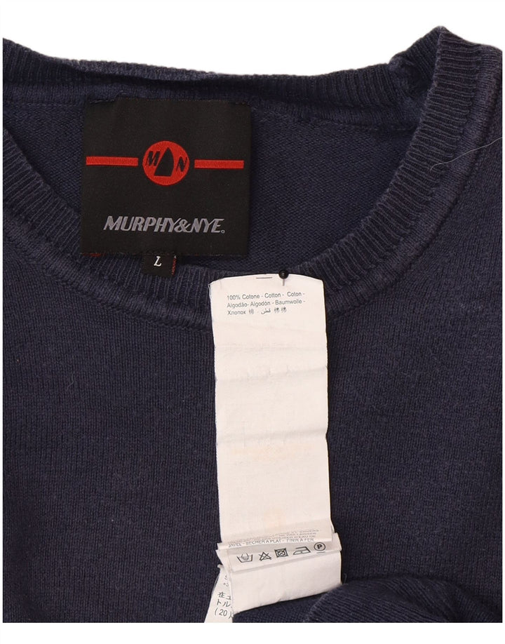 Murphy & Nye Pull à col rond pour homme Bleu marine Taille L