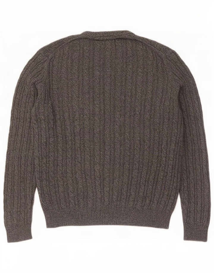 Farah Pull à col rond pour homme en coton gris Taille L