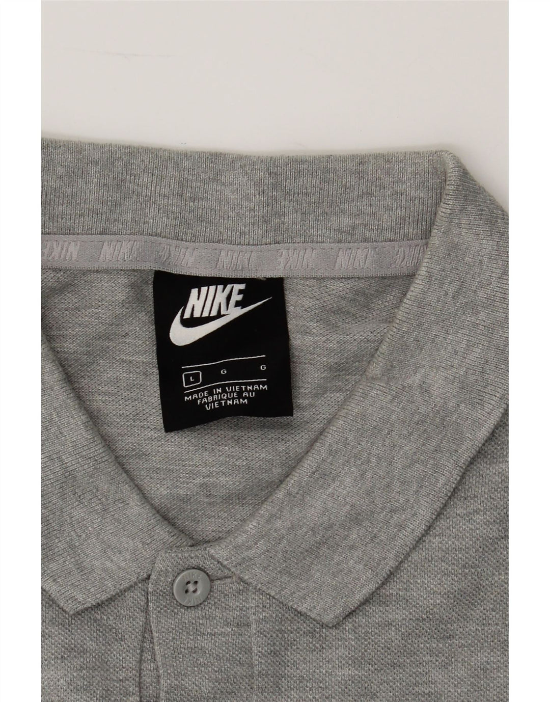 NIKE Mens Polo Shirt Large Grey Cotton Vintage Nike and Second-Hand Nike from Messina Hembry 