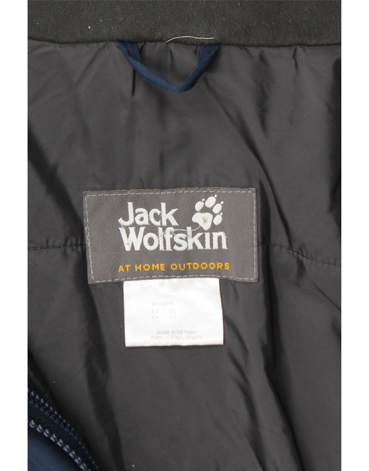 JACK WOLFSKIN Veste coupe-vent à capuche pour femme UK 24 4XL Bleu marine