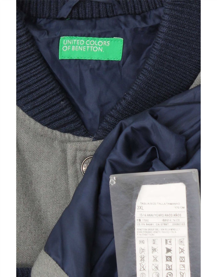 Benetton Veste Varsity Graphique Garçon 13-14 ans 3XL Gris Polyester