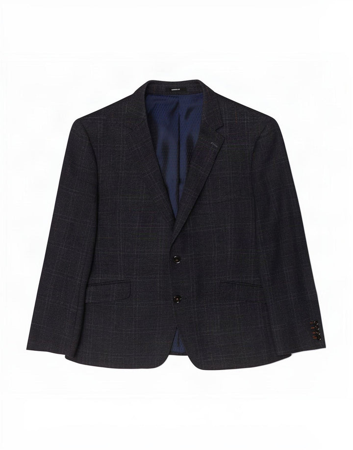 Douglas Veste blazer à 2 boutons pour homme UK 44 2XL Bleu marine à carreaux en laine