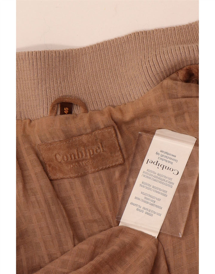 Conbipel Blouson Bomber En Daim Femme IT 46 Grand Cuir Beige