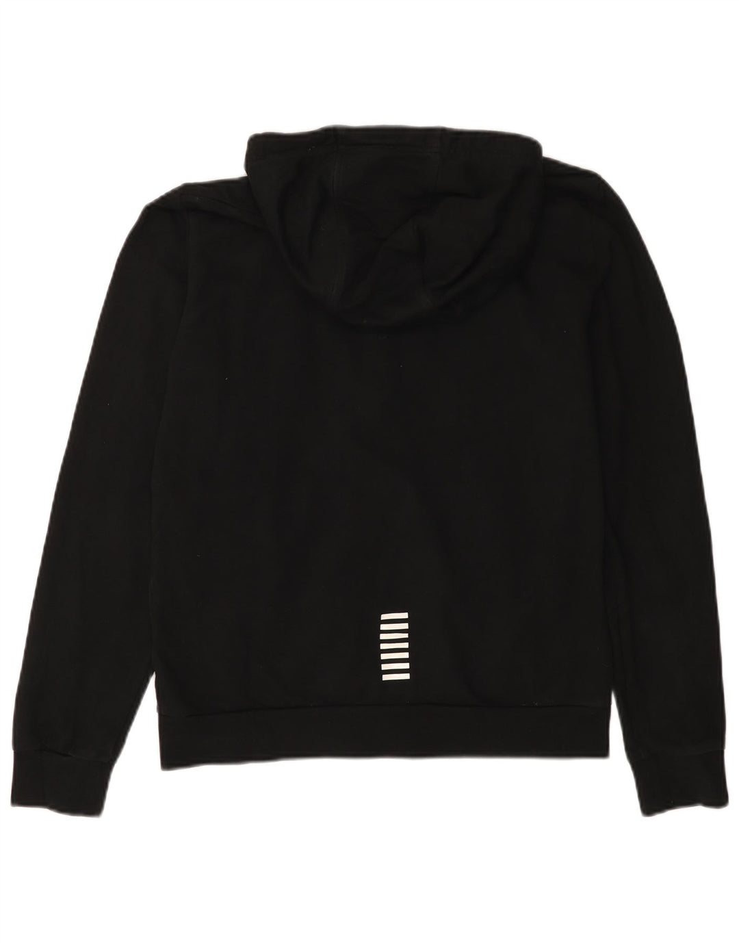 EMPORIO ARMANI Pull à capuche zippé pour femme UK 14 Coton noir moyen