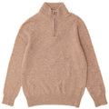 Marks & Spencer Pull à col zippé pour homme Petite laine beige