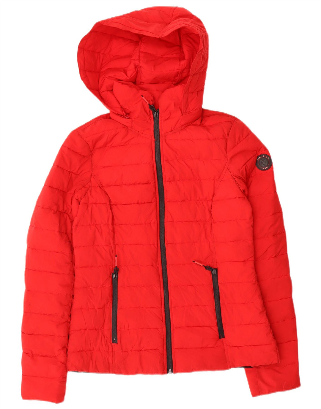 Nautica Veste matelassée à capuche pour femme UK 6 XS Rouge Polyester