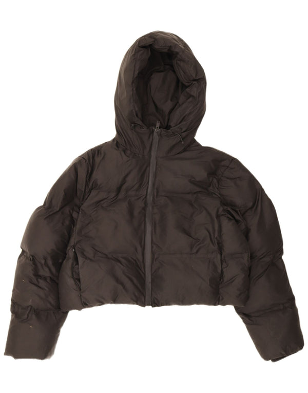 Zara Veste matelassée surdimensionnée à capuche pour femme UK 10 Small Noir Polyester