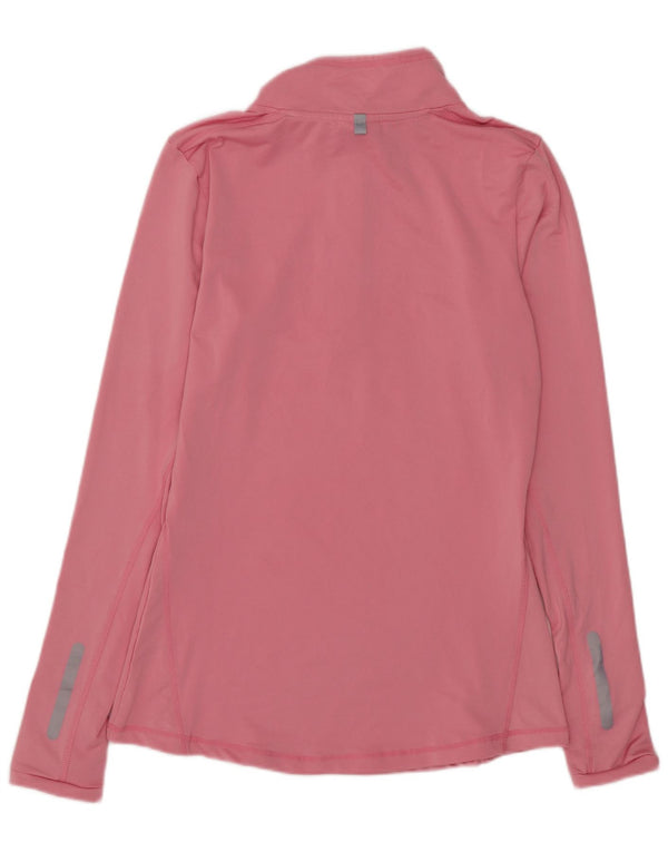 Ellesse Haut à col zippé et manches longues pour femme UK 12 Rose moyen Polyester