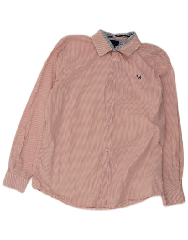 Crew Clothing Chemise coupe classique pour homme en coton à fines rayures roses