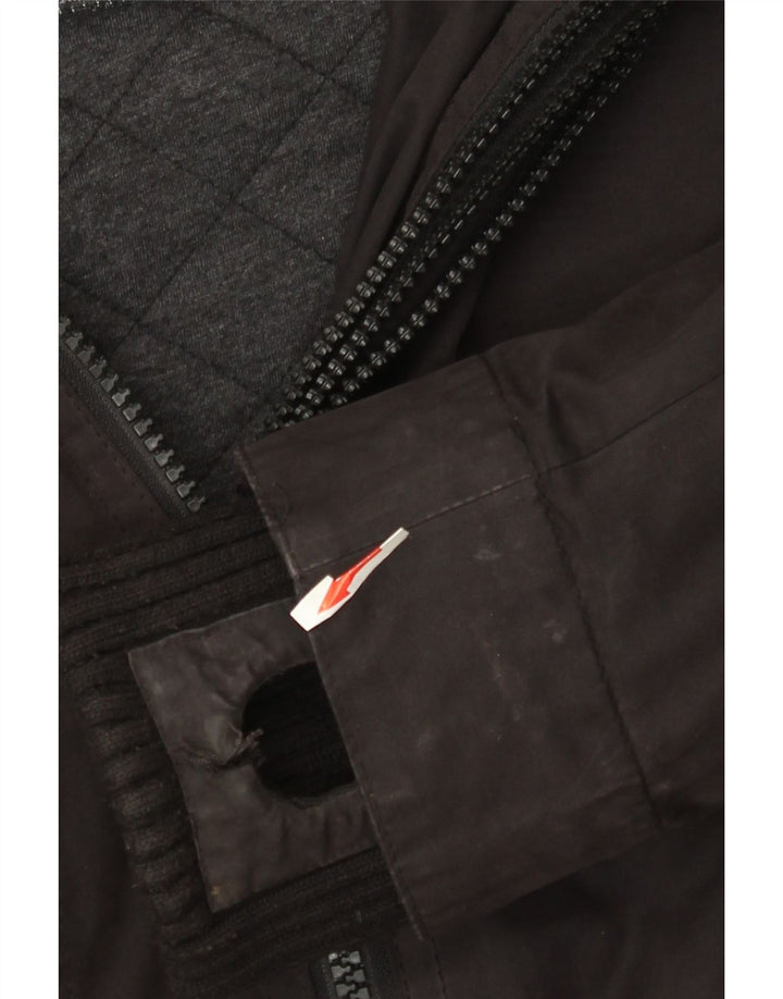 Superdry Veste coupe-vent à capuche The Windbomber pour femme UK 14 Noir moyen