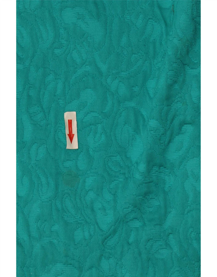 vintage Womens Abstract 4 Bouton 2 Pièces Jupe Ensemble UK 14 Moyen Turquoise