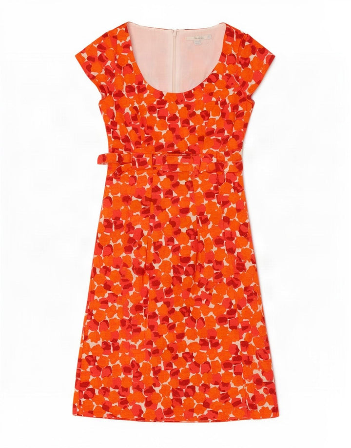 Boden Womens Basic Dress UK 8 Petit Coton Floral Orange