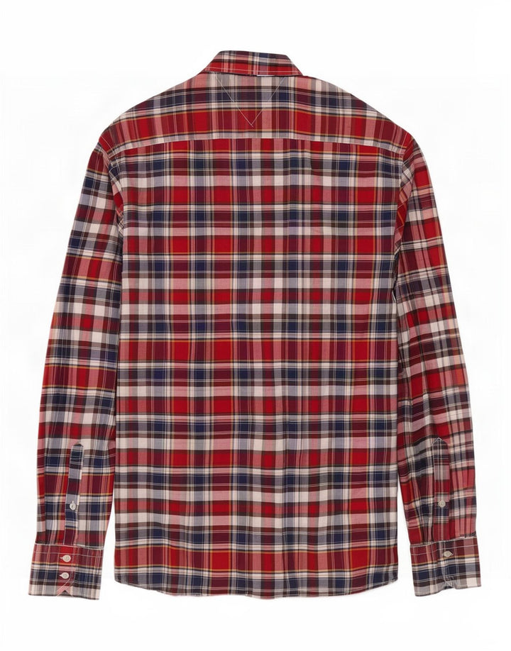 Tommy Hilfiger Chemise sur mesure pour homme en coton à carreaux rouge moyen