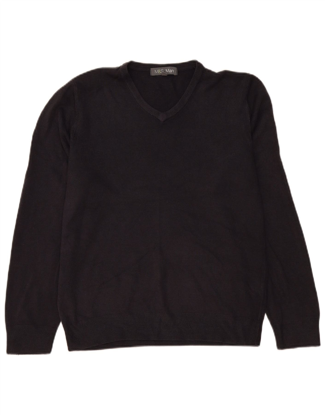 Marks & Spencer Pull col V Homme Bleu Marine Moyen Acrylique