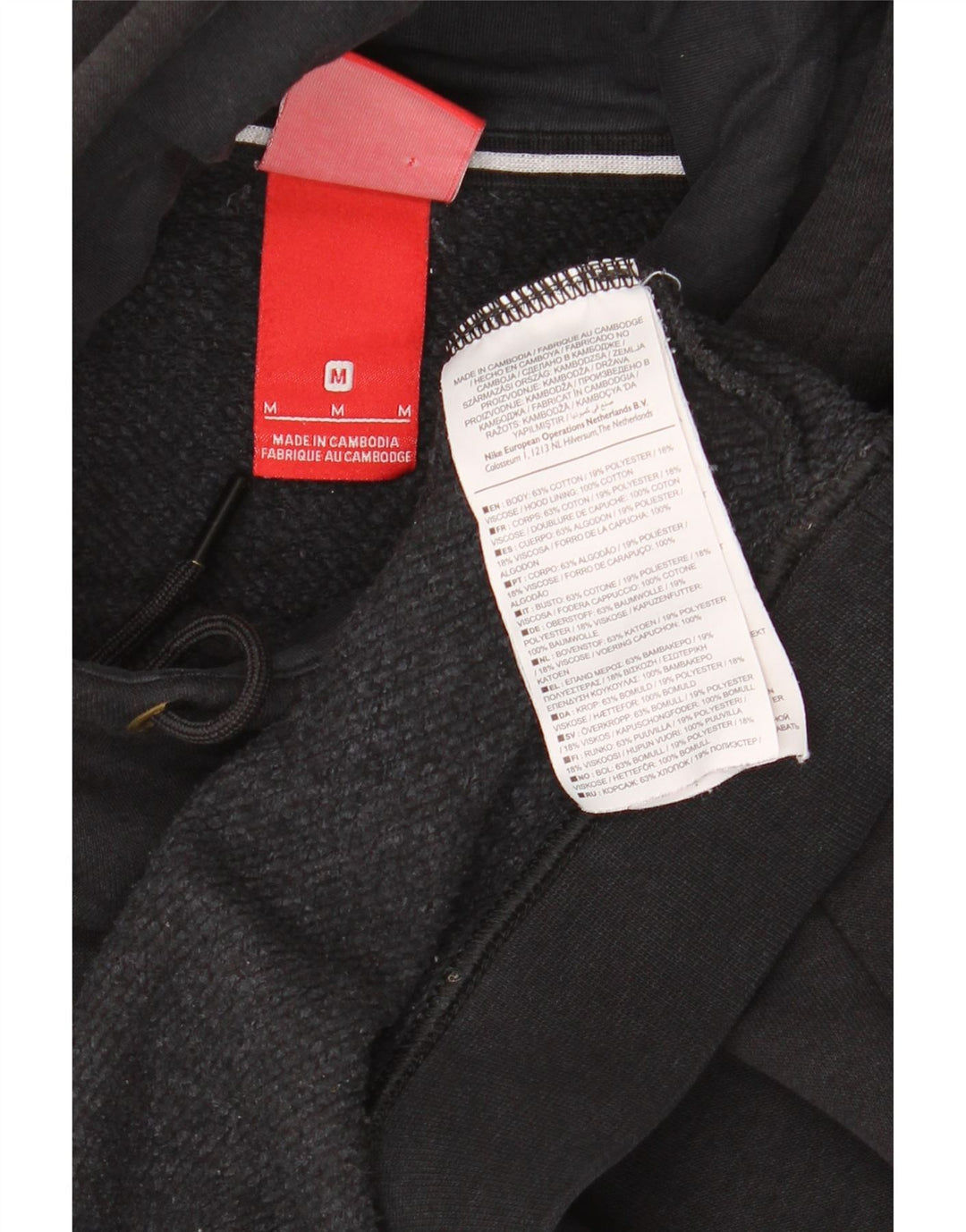 NIKE Pull à capuche pour homme en coton noir moyen