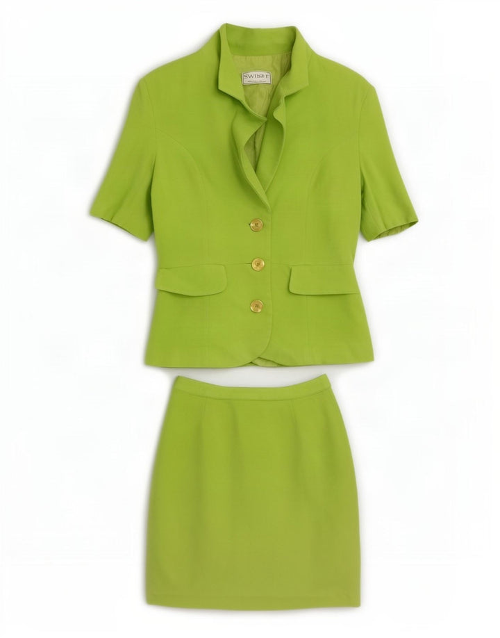 Swish Ensemble jupe 2 pièces 4 boutons pour femme UK 8 Small W24 Vert