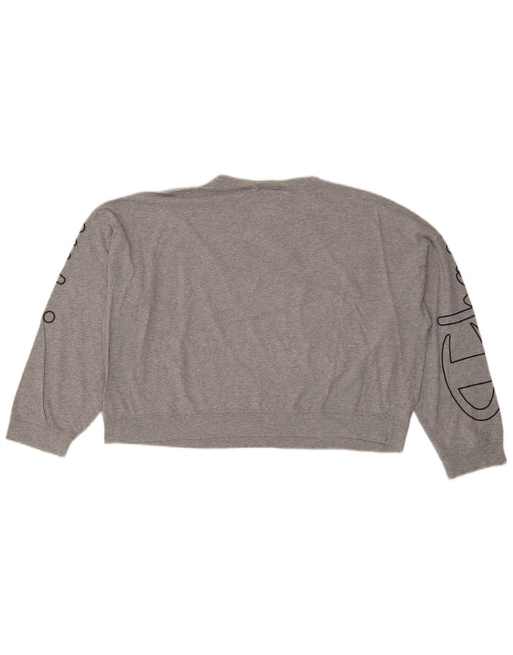CHAMPION Sweat-shirt surdimensionné à motif court pour femme UK 6 XS Gris