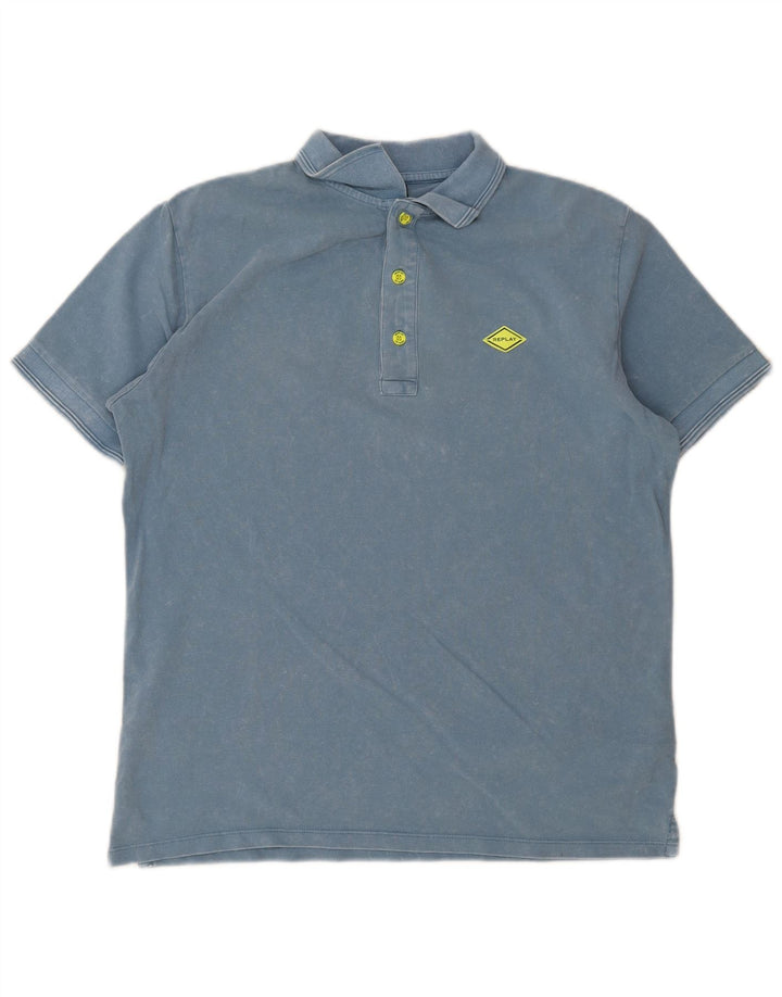 Replay Polo Homme Grand Bleu Coton