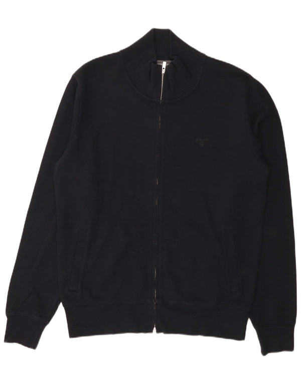 Gant Cardigan entièrement zippé pour homme en coton bleu marine Taille L