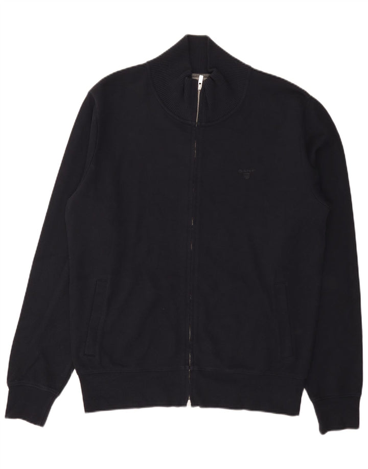 Gant Cardigan entièrement zippé pour homme en coton bleu marine Taille L