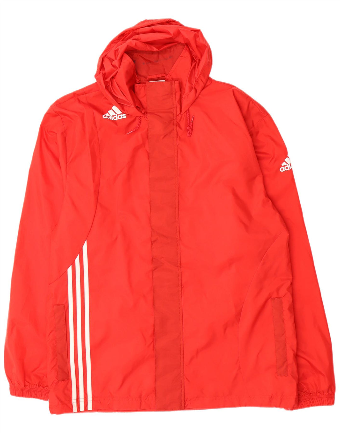 ADIDAS Veste de pluie à capuche graphique pour homme UK 40 Large Rouge Nylon