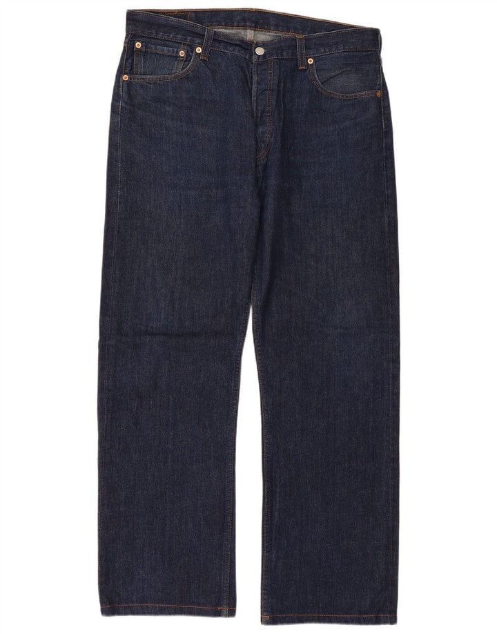 LEVI'S Mens 501 Straight Jeans W36 L30 Navy Blue Cotton Vintage Levi's and Second-Hand Levi's from Messina Hembry 